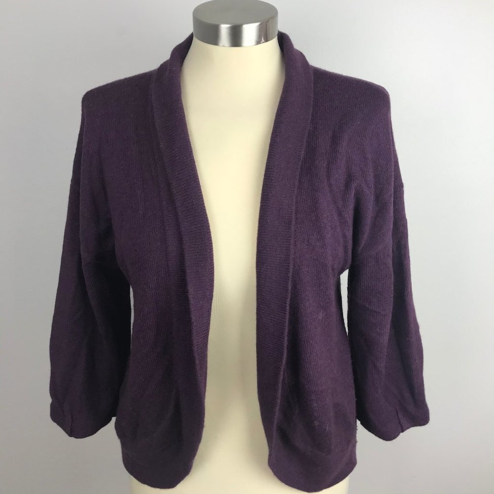 Loft Open Front Cardigan Sweater Rabbit Hair - Picture 2 of 8